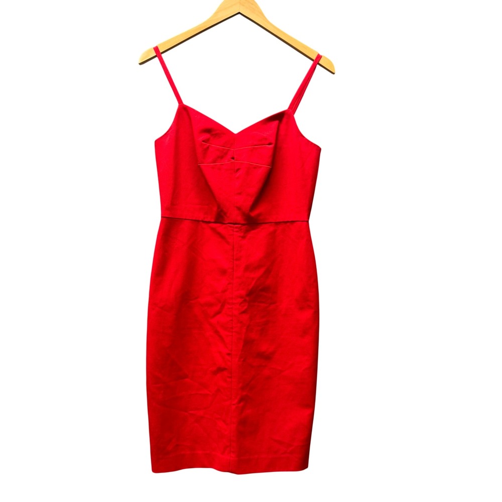 Banana Republic Dress Womens 6 Cami Sheath Red Cocktail Bodycon Zip Up Chic